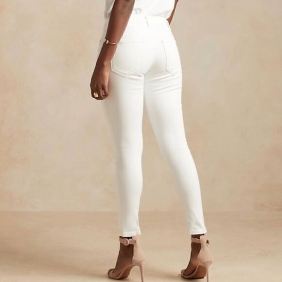 BANANA REPUBLIC Mid + Skinny Jean, White, Size 32 - Picture 2 of 14